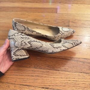 Franco Sarto Beige Snakeskin Heels